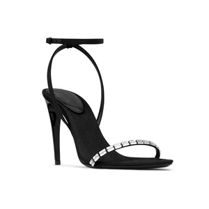 Sandali Sexy da Donna con Tacco Alto, <span class=keywords><strong>Cinturino</strong></span> Nero con Design a Vite, Accessori Decorativi - Product Image 3