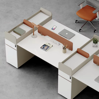 Meubles de bureau modernes, poste de travail pour employés, bureau modulaire avec armoire de classement, étagères ouvertes