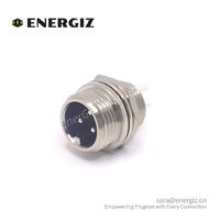 Conector Circular Aviator GX12 de 3 Pines, Enchufe Hembra y Conector Macho para Panel