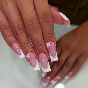 10 pièces haut de gamme personnalisé ongles empreinte Machine luxe strass conception Ballet eau décalcomanies 3D Nail Art couverture complète <span class=keywords><strong>bleu</strong></span> clair - Product Image 3