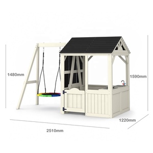 Maisonnette <span class=keywords><strong>de</strong></span> <span class=keywords><strong>jeu</strong></span> pour enfants en bois, imperméable, pour extérieur, jardin et cour arrière, thème caserne <span class=keywords><strong>de</strong></span> pompiers - Product Image 2