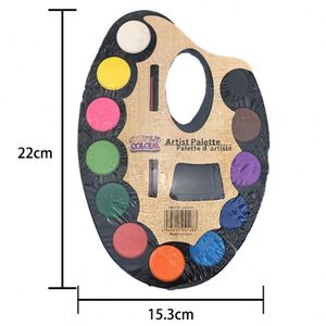 NUEVO Set de Arte Educativo de 12 Colores, Herramientas de Arte para el Aprendizaje Temprano, <span class=keywords><strong>Paleta</strong></span> de Pintura de Acuarela para Niños Artistas con Pincel - Product Image 1