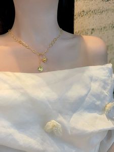 Collier Xinfly de luxe en or jaune 24 carats 999 avec pendentif double papillon et fleurs, chaînes fines avec perles, pour cadeau, fête, mariage - Product Image 4