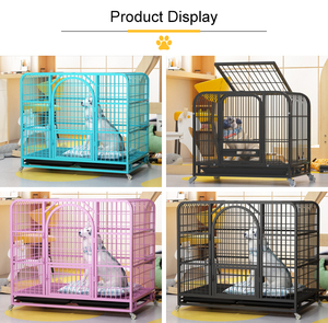 Dog Metal <strong>Cage</strong> Big <strong>Cages</strong> Iron Outdoor on Wheels Pink Dog <strong>Cage</strong> for Large Pets Easy to Install - Product Image 5