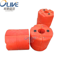 Flotteur haute densité HDPE MDPE pour tuyau de dragage flottant en mer, flotteur de bouée marine pour tuyaux PVC