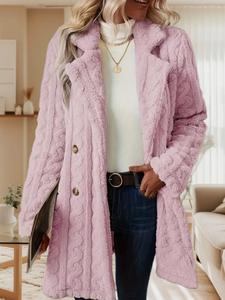 Ohsisa 2025 confortable décontracté chaud double boutonnage femmes en peluche veste <span class=keywords><strong>mi</strong></span>-longue <span class=keywords><strong>manteau</strong></span> mode <span class=keywords><strong>manteau</strong></span> - Product Image 6
