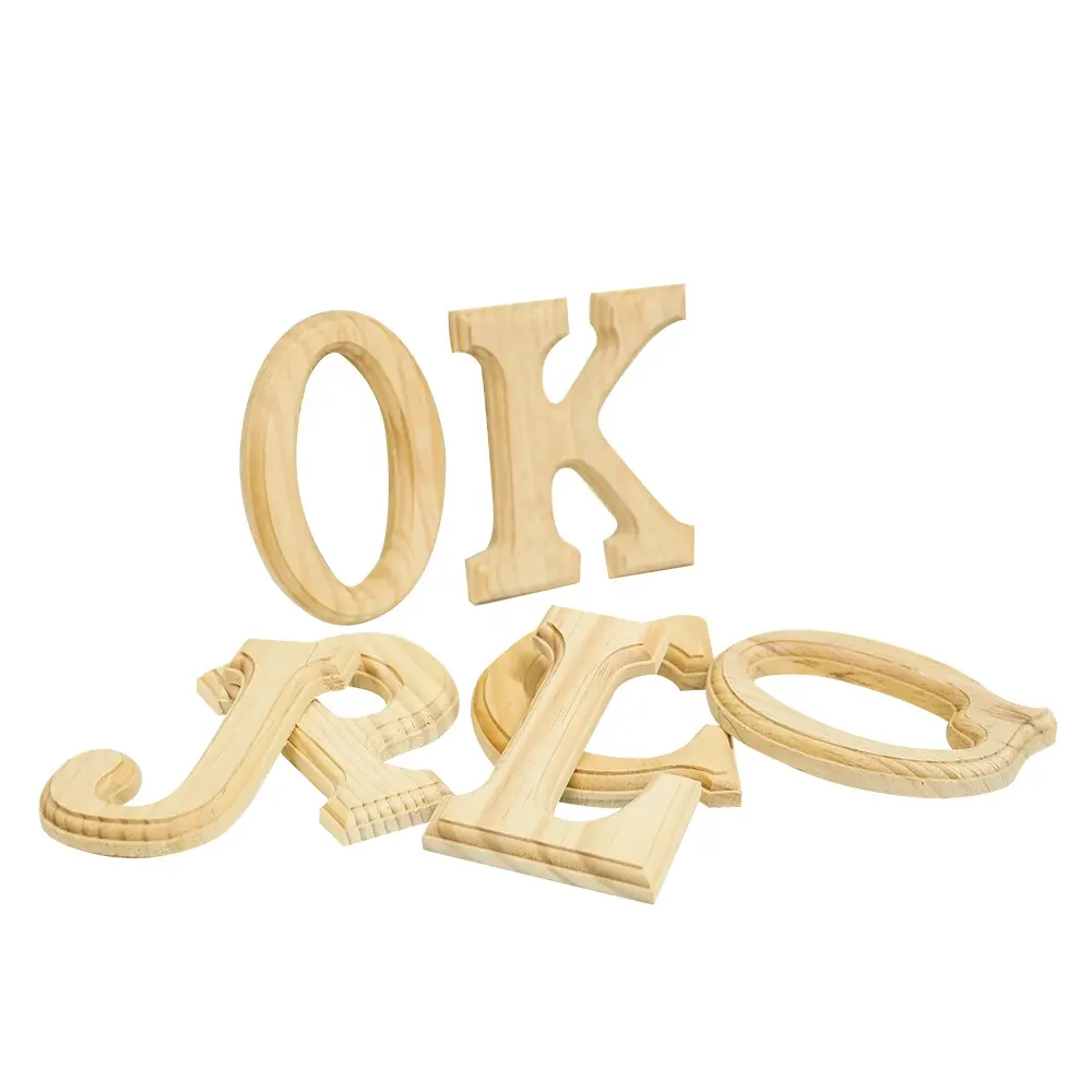 Factory Customized Wooden English Letter Wooden alphanumeric decoration home decor Wood Letters numbers