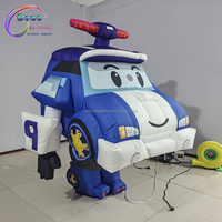 Costume de voiture gonflable de dessin animé pour le défilé d'affichage d'événement Souffleur de lampe à LED en nylon durable en PVC pour les décorations de fête