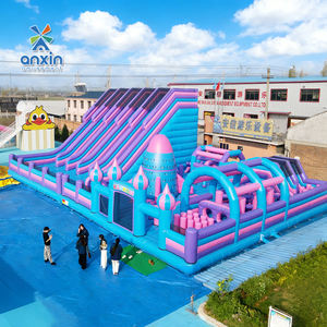 Castillo Inflable Resistente <span class=keywords><strong>de</strong></span> Anxin Factory, Diseño <span class=keywords><strong>de</strong></span> Tobogán Múltiple para Centros <span class=keywords><strong>de</strong></span> Entretenimiento y Eventos - Product Image 3