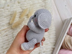 Sang Trọng Xám Crochet Hippo <span class=keywords><strong>Elephant</strong></span> Lion Deer Mềm Đồ Chơi Thú Nhồi Bông Búp Bê Tùy Chỉnh Đồ Chơi Sang Trọng - Product Image 3