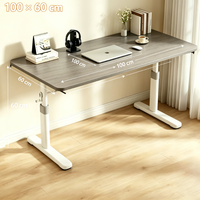Bureau d'ordinateur portable mobile réglable en hauteur avec roulettes, table d'appoint pour lit et canapé, bureau de travail portable sur roulettes
