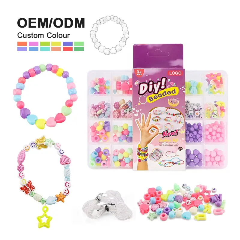Leemook - Kit de pulseiras DIY para crianças, brinquedo divertido de fazer joias com miçangas exclusivas para fazer joias, desenho de moda e DIY