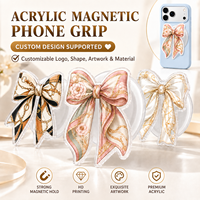 Support et poignée magnétique personnalisés en acrylique pour téléphone avec base givrée pour coque de téléphone, impression HD, support polyvalent et robuste pour selfies