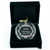 Juego de Adornos de Cristal Transparente Redondos Pequeños, Recuerdo Personalizado Grabado, Decoración Navideña