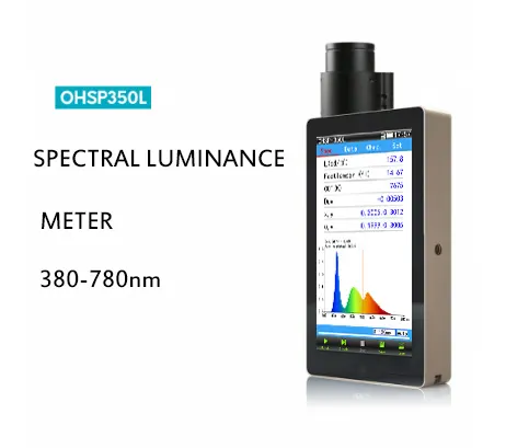 OHSP350 380-780nm มือถือ Led Tester สามารถทดสอบ CCT CRI Spectrum ข้อมูล