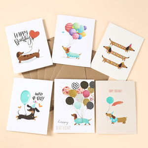 Biglietti d'Auguri di <span class=keywords><strong>Compleanno</strong></span> con Simpatici Bassotti, Confezione da 12, Biglietti Cartoon per Bambini, Amici e Famiglia - Product Image 2