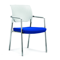 Chaise de bureau en maille à Structure en acier pour réunion conférence, Base à nœud fixe, sans roulettes