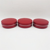 Pot rond en aluminium rouge de 4 OZ avec couvercle à vis 120 ml Contenant en aluminium pour la cire à cheveux, la crème à barbe, le stockage et l'emballage Boîte en étain
