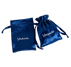 Custom Satin Drawstring <b>Bag</b> for Cosmetics Perfume <b>Bottle</b> Packaging Silk Feel <b>Gift</b> Pouch with Ribbon Wholesale - Product Image 1