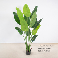 Plantas Artificiales Decorativas para Suelo en Maceta: Palmera del Viajero, Banano, Árboles Verdes y Strelitzia