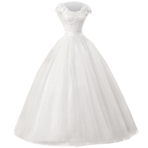 Nuovi Abiti da <span class=keywords><strong>Sposa</strong></span> Bianchi da Donna Taglie Forti con Fiori alla Moda 2025 - Product Image 5