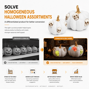 Décoration de table lumineuse en résine LED, motif citrouille et crâne, <span class=keywords><strong>pour</strong></span> <span class=keywords><strong>Halloween</strong></span>, vente en gros OEM ODM - Product Image 5