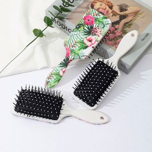 Retro Flower Detangle Hair Brush Cojín de aire Peine Masaje del cuero cabelludo Peine Cepillo de pelo Herramienta de peluquería - Product Image 2