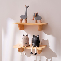 Support de cadre en bois massif suspendu au mur sans poinçonneuse top box routeur stockage fond mur décoration murale