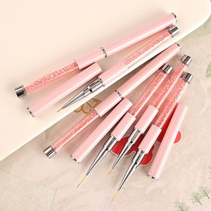 Prêt à expédier – <span class=keywords><strong>Pinceau</strong></span> à ongles rose <span class=keywords><strong>extra</strong></span> <span class=keywords><strong>fin</strong></span> 9 mm pour détails de lignes rayées 5/7/9/11/13/15 mm - Product Image 2