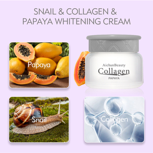 Crème Visage Hydratante au Collagène, à l'Escargot et à la Papaye, Meilleure Crème Réparatrice pour Peaux Abîmées, pour une Peau Éclatante - Product Image 3