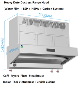 <span class=keywords><strong>Campana</strong></span> Extractora <span class=keywords><strong>de</strong></span> Grasa para Cocina Industrial <span class=keywords><strong>con</strong></span> Bomba <span class=keywords><strong>de</strong></span> Agua Integrada, Tanque <span class=keywords><strong>de</strong></span> Prefiltro y Precipitador Electrostático para Estaciones <span class=keywords><strong>de</strong></span> Barbacoa y Wok - Product Image 5