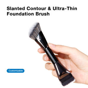 Brocha de Maquillaje 2 en 1 de Pelo Sintético con Mango de Madera, Doble Punta, para Base y Colorete - Product Image 4