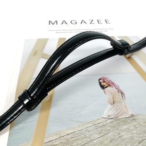 Cinturón elegante de <span class=keywords><strong>charol</strong></span> brillante para niñas, cinturón de diseñador informal de lujo, cinturón ajustable con hebilla Simple, Cinturón fino de Internet - Product Image 5