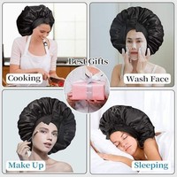 Bonnets de couchage de salon pour femmes Bonnet en soie avec cravate Bonnet de cheveux doux à double couche Bonnet en satin avec logo personnalisé