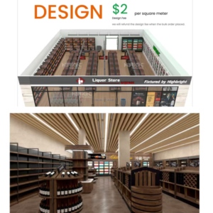 High Density MDF Wooden Wine Store Showcase <b>Wall</b> <b>Units</b> Multi Tier - Product Image 1