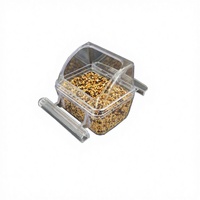 Accessoires pour cage à oiseaux : Mangeoire simple et classique antidérapante pour perroquet, en plastique solide de qualité supérieure, écologique, avec bouton de fixation.