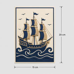 Carte de vœux en papier 3D en forme de bateau pirate, carte pliable faite à la main, thème océan, cadeau pour anniversaire, mariage - Product Image 3