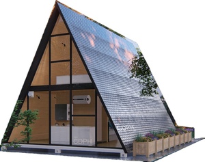Villa de luxe de haute qualité à ossature A, à faible hauteur, isolée thermiquement, maison modulaire préfabriquée, petite maison triangulaire <span class=keywords><strong>pour</strong></span> appartement, <span class=keywords><strong>chalet</strong></span> préfabriqué - Product Image 1