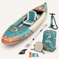 Kayak gonflable personnalisé avec logo, 2 places, pour la pêche et les excursions, avec plancher en Drop Stitch et kit d'accessoires complet
