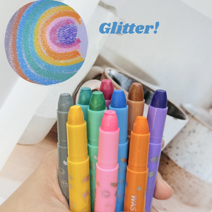 <span class=keywords><strong>Pastelli</strong></span> in Gel scintillante arcobaleno per bambini e adulti-Set di 10 pennarelli Glitter acquerello per superfici in vetro e carta - Product Image 1