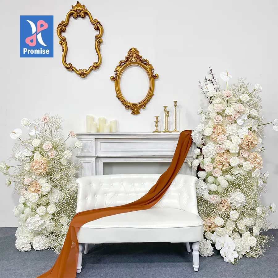 Promise Baby Breath Artificial Flowers Arch Floral Row for Wedding Event Decoration