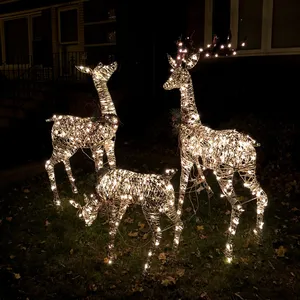 新设计定制大项目圣诞假日装饰街道3d LED图案轻驯鹿