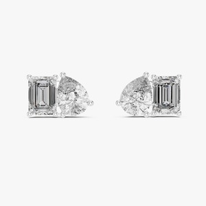 Luxury <b>Emerald</b> Cut Lab Grown Diamond <b>Stud</b> Earrings for Women IGI Certified Silver Elegant Wedding Fine Jewelry - Product Image 2