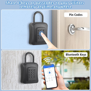 Boîte à clés intelligente extérieure pour agents immobiliers, sécurisée, avec serrure TT, en alliage, à code numérique et application, pour rangement de voiture - Product Image 3