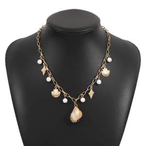 שרשרת פנינים מעטפת זהב שכבתית-כוכב & טיפת קסם ים, שרשרת שוליים החוף מתכווננת, תכשיטי חוף מתכווננים - Product Image 5