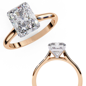 Magnifique bague en or rose sertie de diamants pour femme, classique, élégante, à porter au quotidien, bijoux légers, finition brillante, design cadeau - Product Image 1
