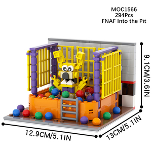 294 Piezas MOC1566 FNAF Into the Pit Freddy's Room Foxy Midnight Bear, Juego <span class=keywords><strong>de</strong></span> Bloques <span class=keywords><strong>de</strong></span> Construcción, Kits <span class=keywords><strong>de</strong></span> Ladrillos MOC, Juguetes para Niños, Mould King - Product Image 3