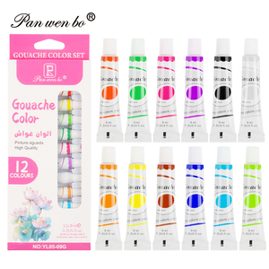 Peinture <span class=keywords><strong>Gouache</strong></span> Panwenbo 12 x 9 ml (0,3 oz) – Couleurs Vives Non Toxiques pour Étudiants et Débutants – Kit de Tubes de Peinture <span class=keywords><strong>Gouache</strong></span> DIY Riche <span class=keywords><strong>en</strong></span> Pigments - Product Image 1