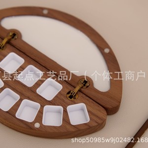 Palette d'aquarelle en bois de noyer, boîte rectangulaire hydratante pour peinture solide, fournitures d'art pour la peinture chinoise - Product Image 2