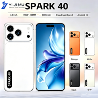 TECON Konfigurasi Tinggi Deca Core Spark 40 PRO Penyimpanan Besar 16G+1TB Android 16 Layar 7.3 Inci 144Hz 108MP Ponsel Global 5G Cepat